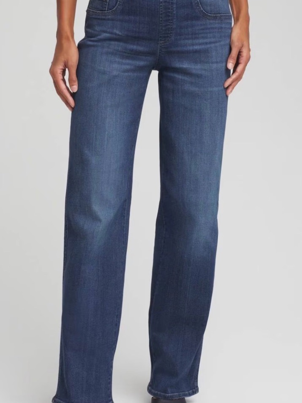 Chico's Dark Blue Pull On  Boot Cut Jeans